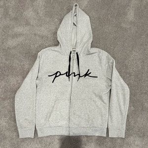 PINK Victoria Secret Grey Zip Up Hoodie